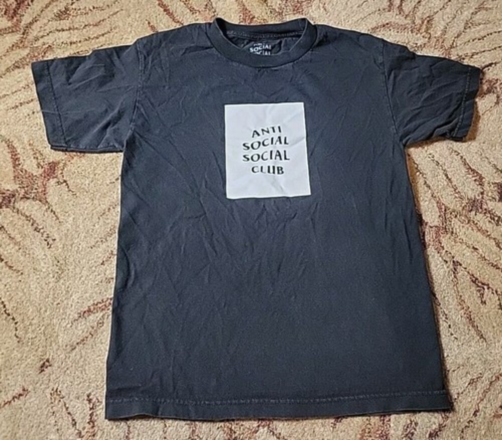 Anti Social Social Club Shirt Logo Black White Tee Small